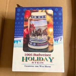Budweiser 1995 Holiday Stein “Lighting the way home”  in original box